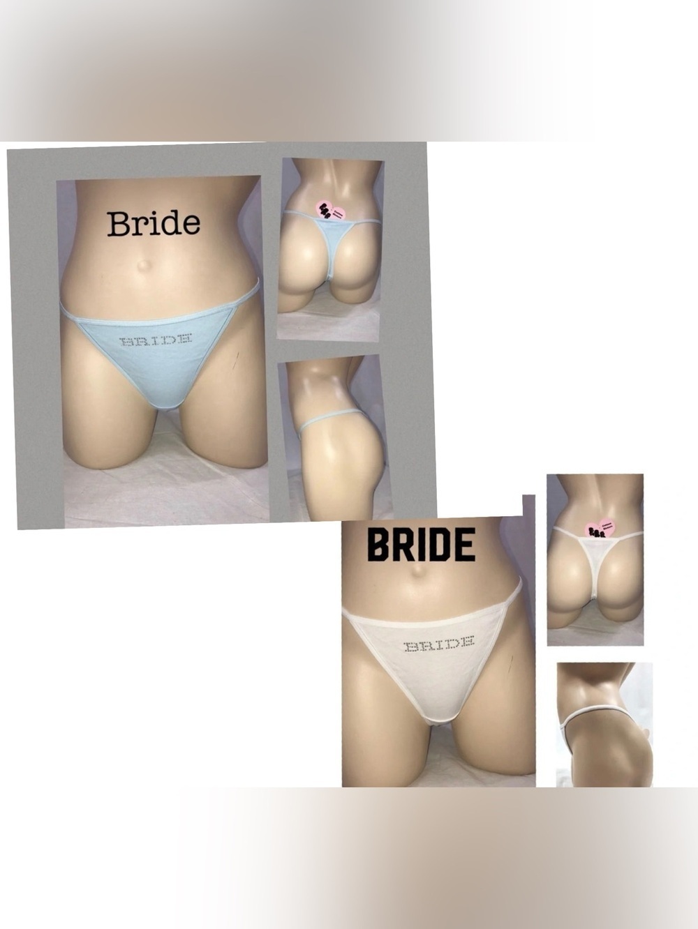 Cotton Sisters Medium “Bride” Thong Bundle of 2 New With Tags